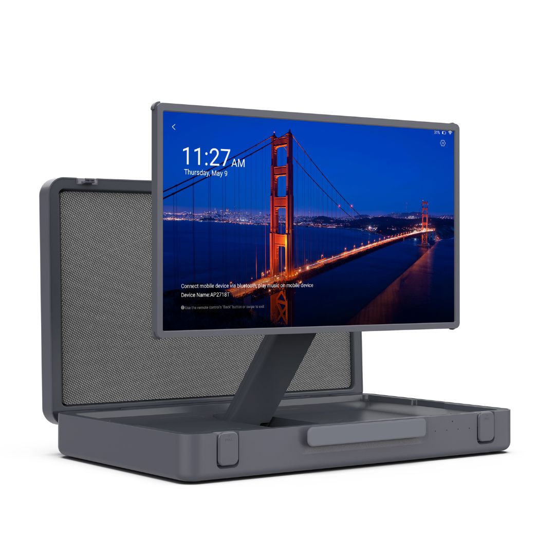 27" Portable Briefcase TV FHD Smart Touchscreen Kitchen TV